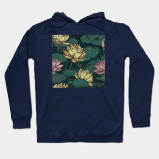 Water lilies pattern Hoodie